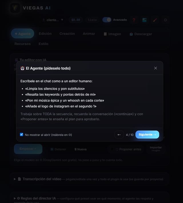 Flujos de un clic — Viegas AI