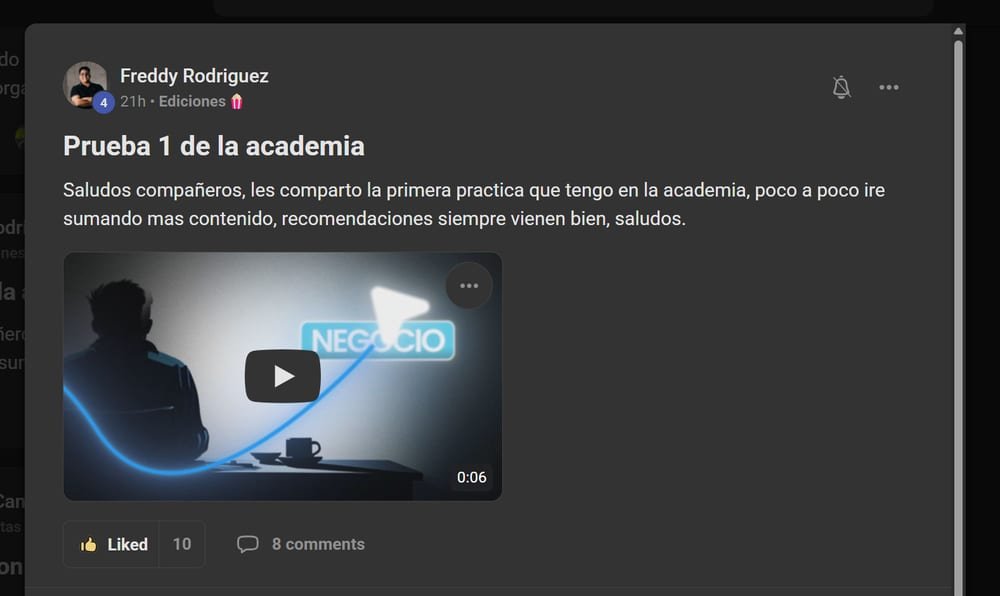 Post de Freddy Rodríguez en la comunidad
