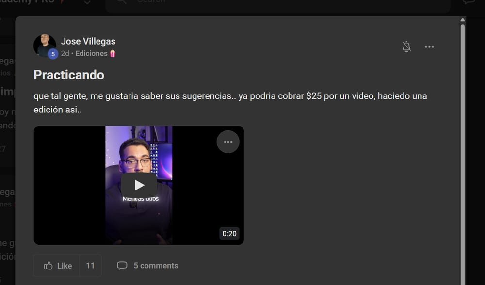 Post de José Villegas en la comunidad