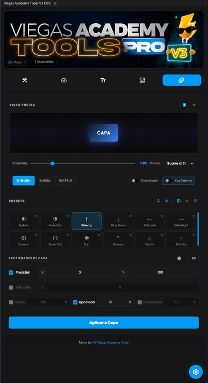 Entradas y salidas — Viegas Academy Tools V4