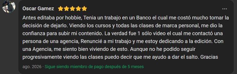 Reseña de un alumno de Viegas Academy PRO en Skool