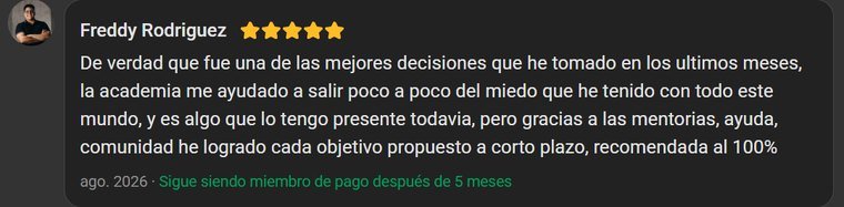Reseña de un alumno de Viegas Academy PRO en Skool
