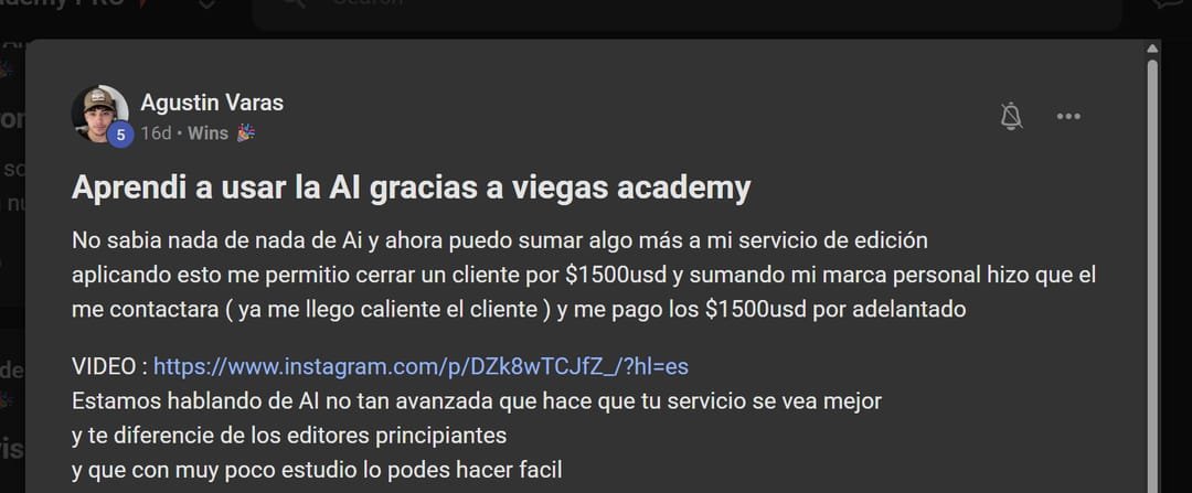 Testimonio de alumno de Viegas Academy