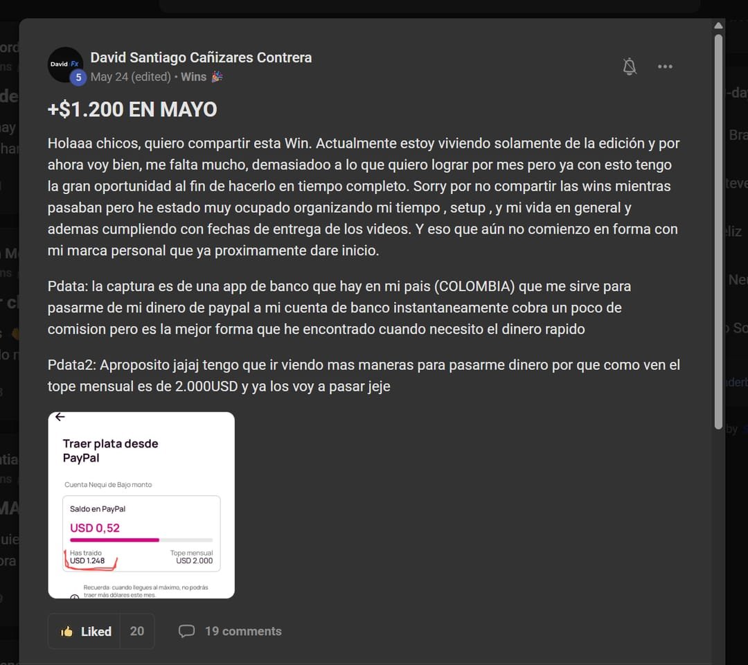 Captura real de la comunidad de Viegas Academy