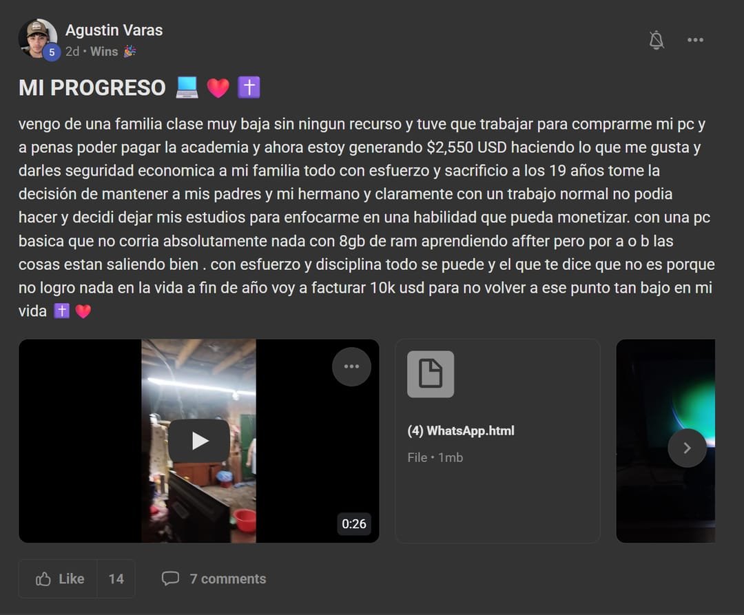 Win reciente en Viegas Academy PRO