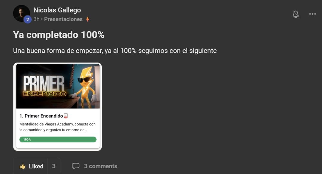 Win reciente en Viegas Academy PRO