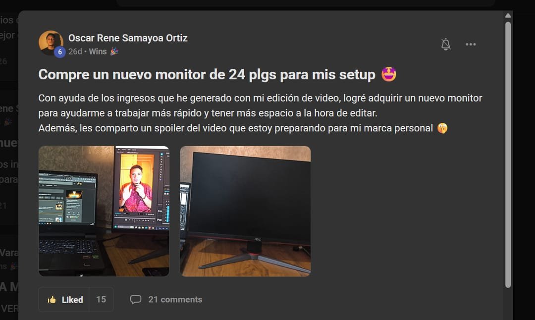 Captura real de la comunidad de Viegas Academy